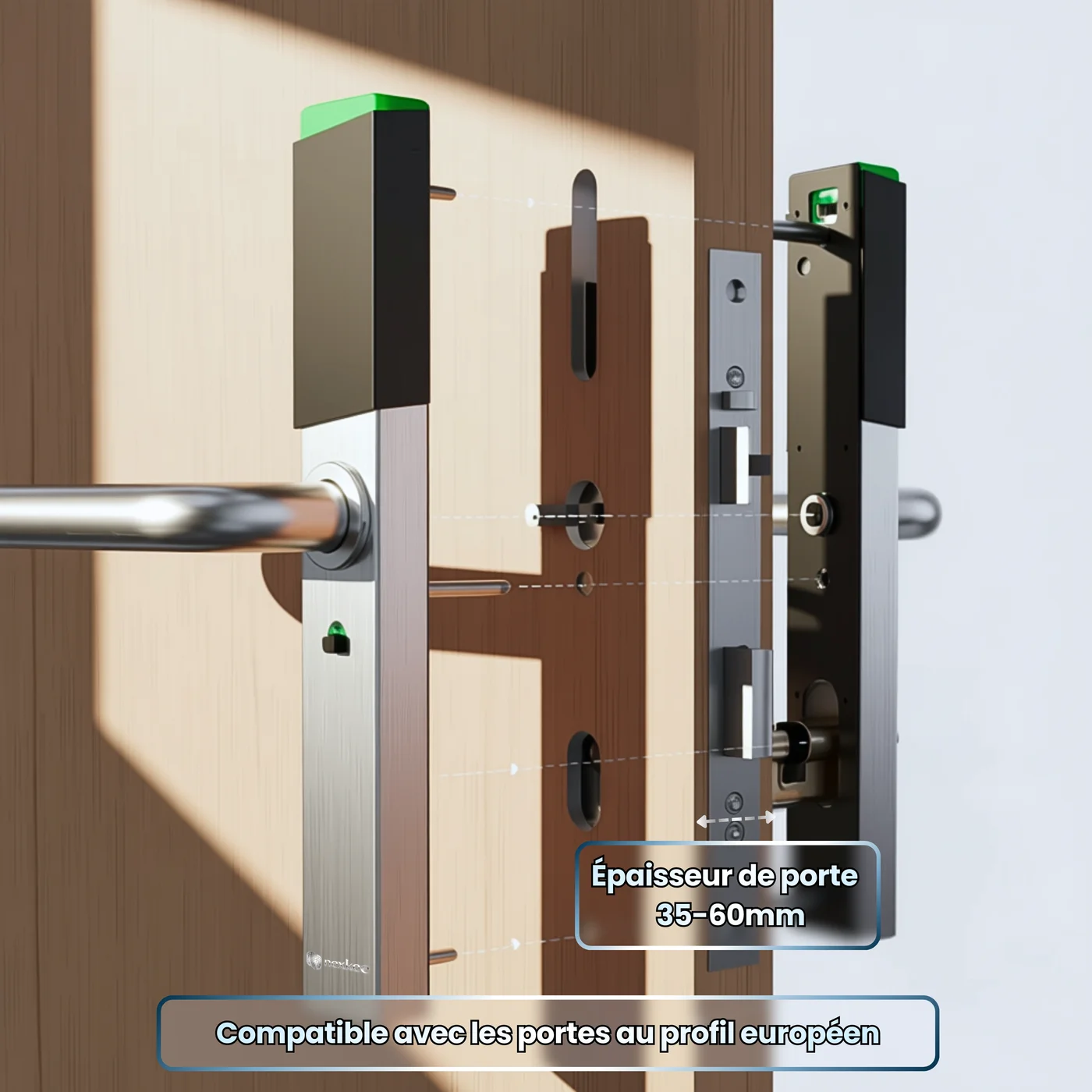 OneKee Pass — compatible avec les portes au profil européen, épaisseur de porte 35-60 mm