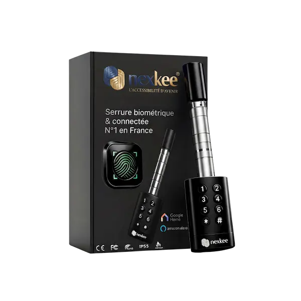 OneKee Black — cylindre connecté pour mobil-homes, finition noire